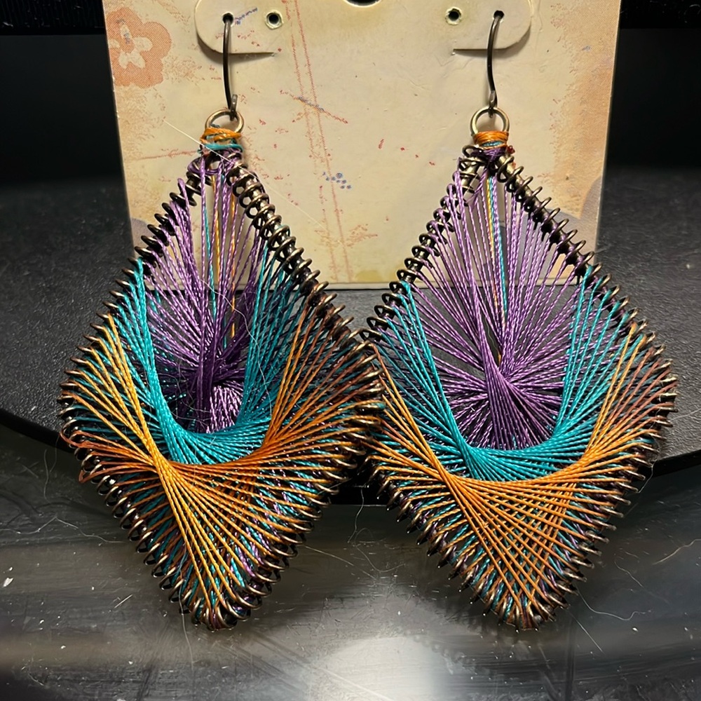 Vintage Wire and String Earrings